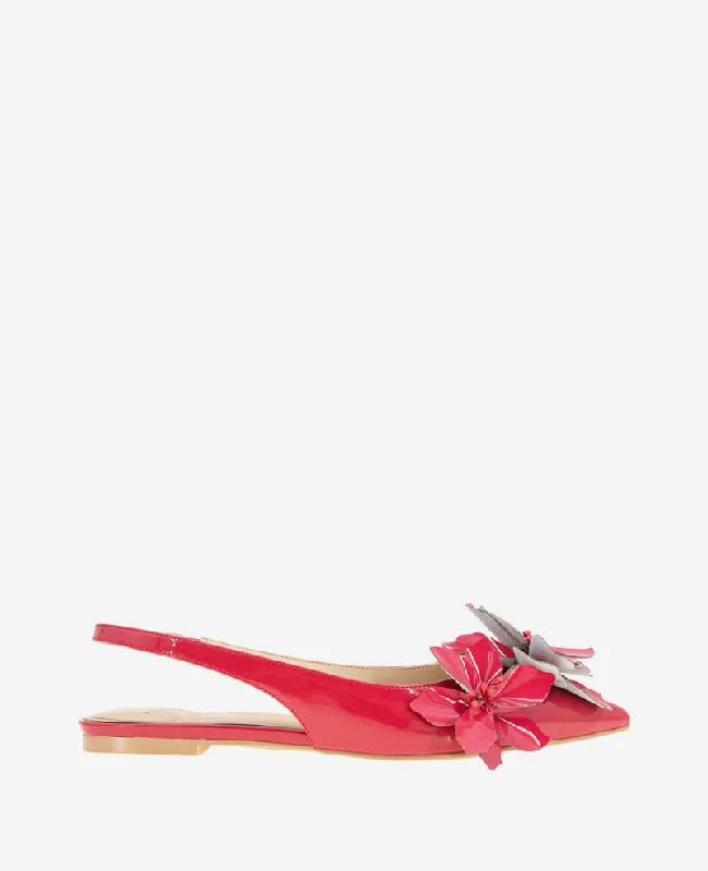 Tayla Patent Floral Appliqué Slingback
