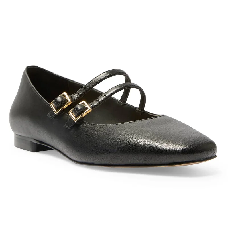 Women's Bow - Embellished Ballet Flats with a Platform Sole in Red for Added Height Freda Flat in Black Leather Women's Bow - Embellished Ballet Flats with a Platform Sole in Red for Added Height Freda Flat in Black Leather