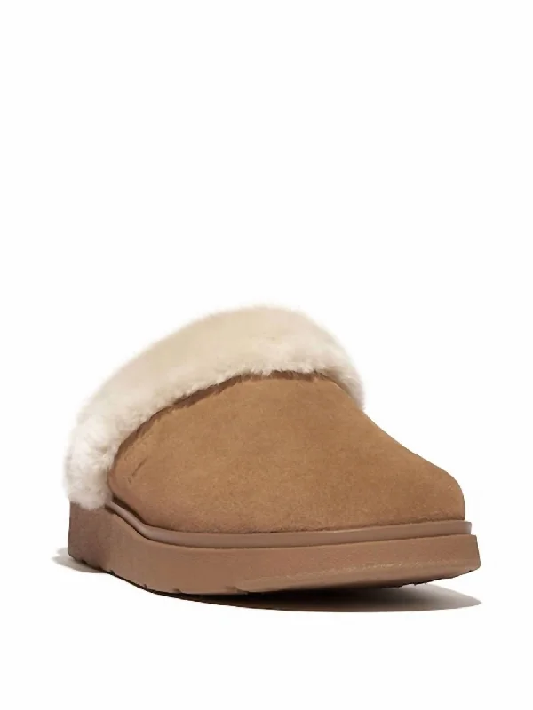 Women's Gen-Ff Shearling Collar Slippers In Desert Tan