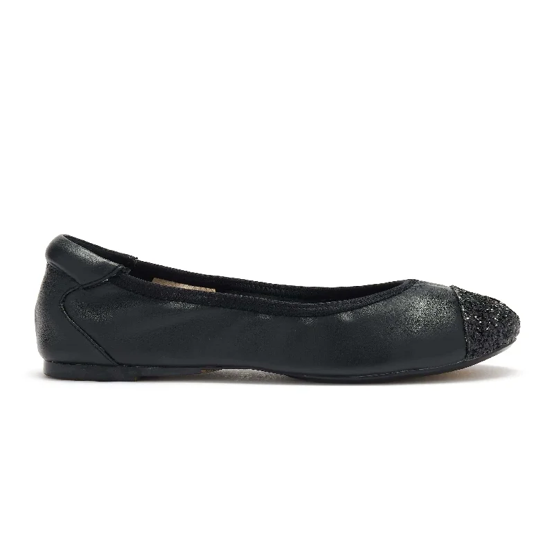 Women's Tassel - Trimmed Ballet Flats in Olive Green for a Trendy Twist Harrow - Black leather flats with Glitter toe cap Women's Tassel - Trimmed Ballet Flats in Olive Green for a Trendy Twist Harrow - Black leather flats with Glitter toe cap