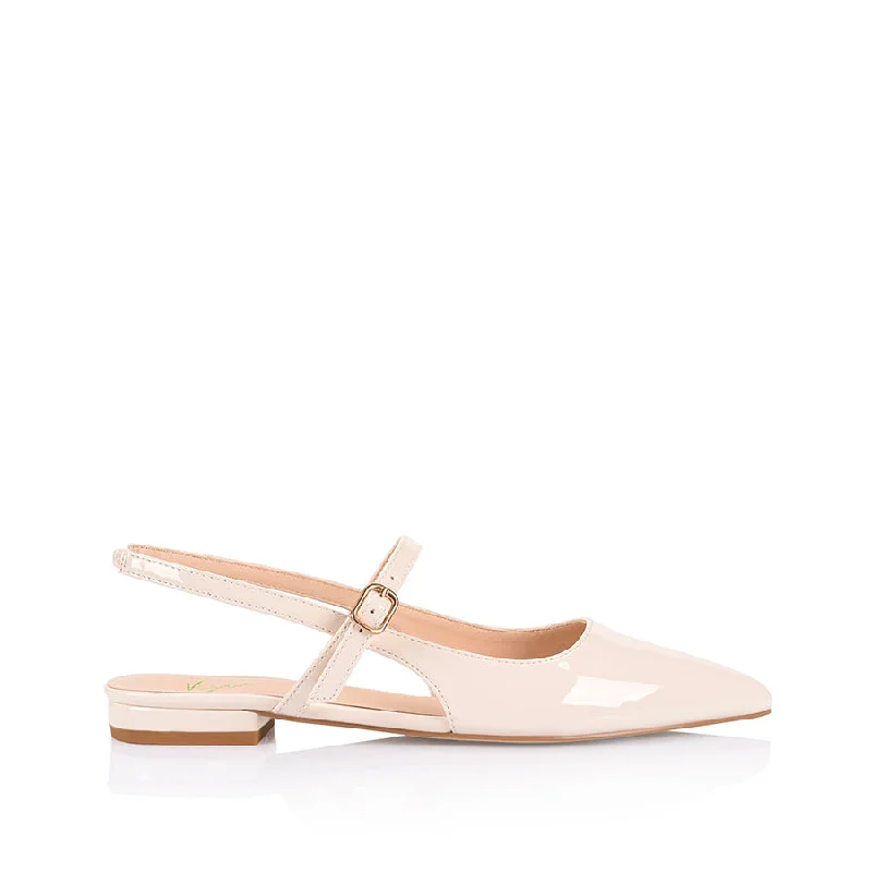 Women's Cashmere - Lined Ballet Flats in Burgundy for Warmth in Cold Weather Hiatus Sling Back Flats - Bone White Patent Women's Cashmere - Lined Ballet Flats in Burgundy for Warmth in Cold Weather Hiatus Sling Back Flats - Bone White Patent