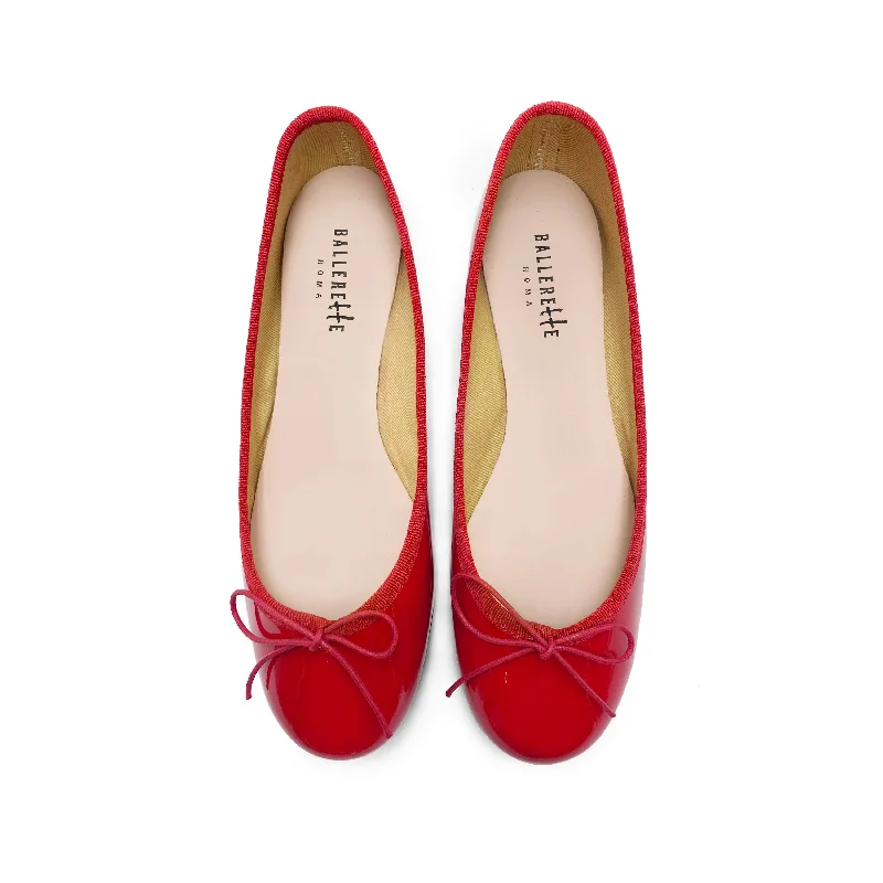 Women's Glitter - Embellished Ballet Flats in Silver for a Sparkly Party Look Red patent leather ballet flats Women's Glitter - Embellished Ballet Flats in Silver for a Sparkly Party Look Red patent leather ballet flats