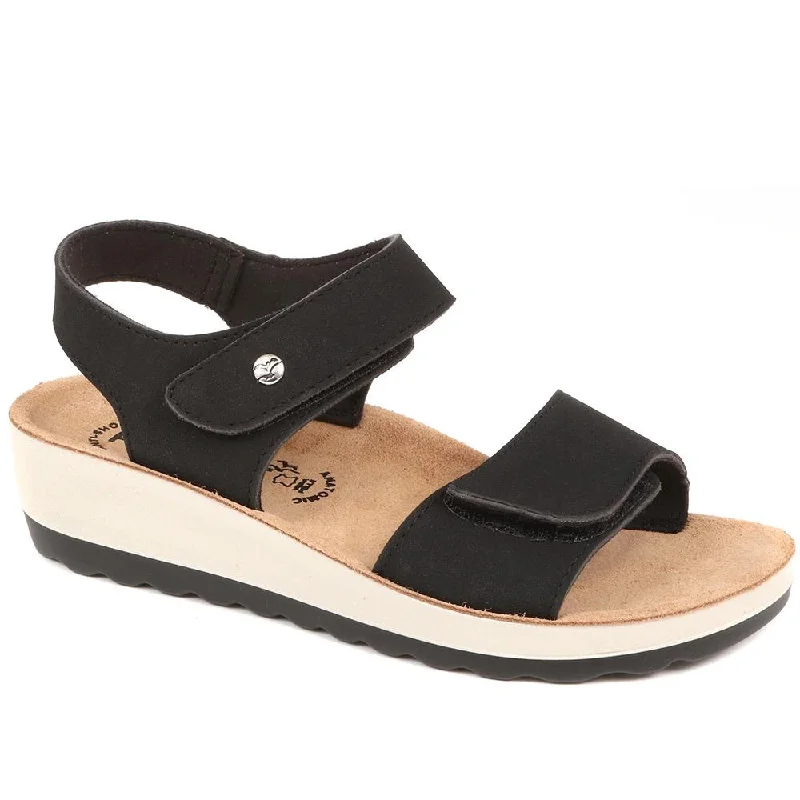 Women's Leather - Strapped Sandals with a Braided Detail in Brown for a Rustic Appeal Adjustable Sandals - FLY37035 / 323 196
