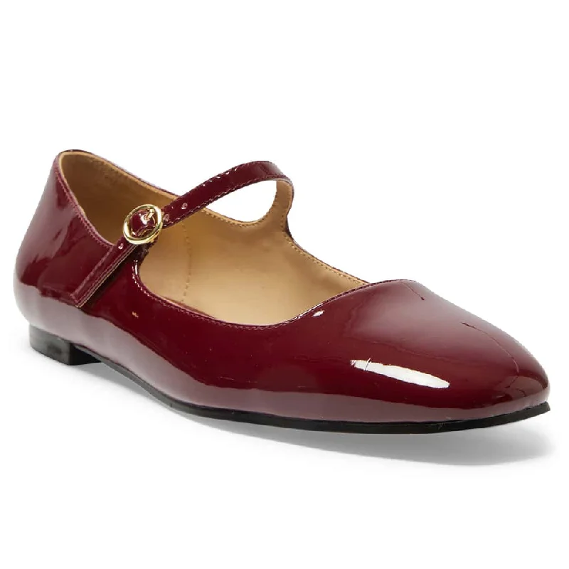 Women's Memory Foam Insole Ballet Flats in Pink for Extra Comfort Tottie Flat in Wine Patent Women's Memory Foam Insole Ballet Flats in Pink for Extra Comfort Tottie Flat in Wine Patent