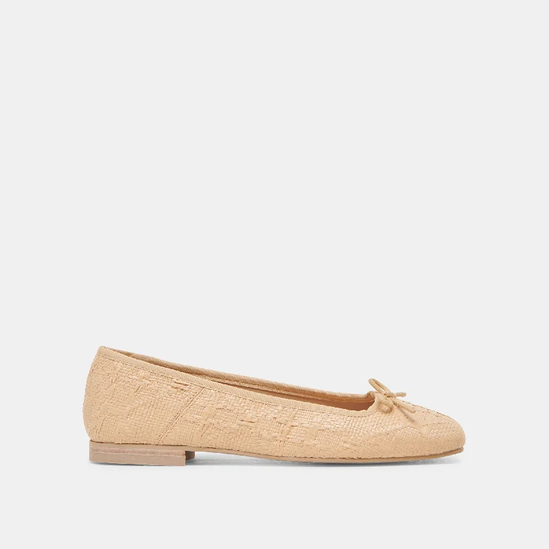 Women's Tassel - Trimmed Ballet Flats in Olive Green for a Trendy Twist ANISA BALLET FLATS LT NATURAL WOVEN RAFFIA Women's Tassel - Trimmed Ballet Flats in Olive Green for a Trendy Twist ANISA BALLET FLATS LT NATURAL WOVEN RAFFIA