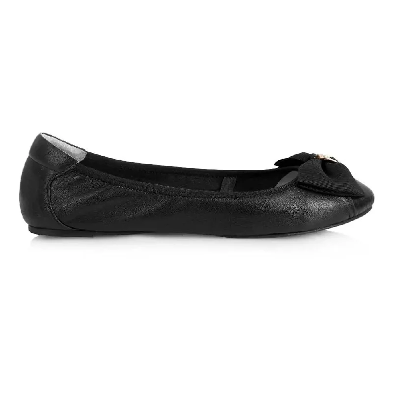 Women's Tassel - Trimmed Ballet Flats in Olive Green for a Trendy Twist Buckingham - Black Leather Ballerina Women's Tassel - Trimmed Ballet Flats in Olive Green for a Trendy Twist Buckingham - Black Leather Ballerina