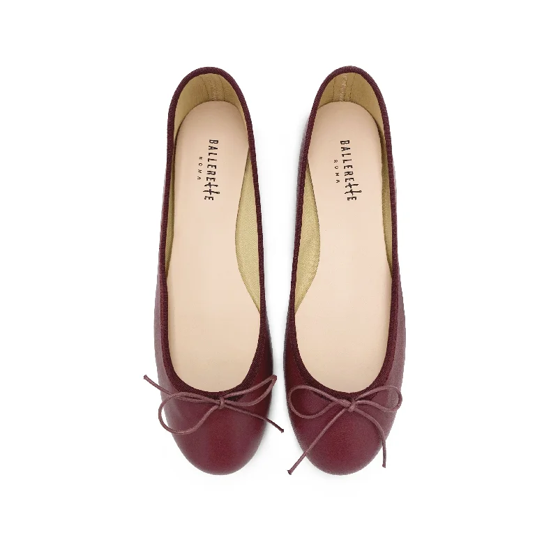 Women's Cashmere - Lined Ballet Flats in Burgundy for Warmth in Cold Weather Burgundy leather ballet flats Women's Cashmere - Lined Ballet Flats in Burgundy for Warmth in Cold Weather Burgundy leather ballet flats