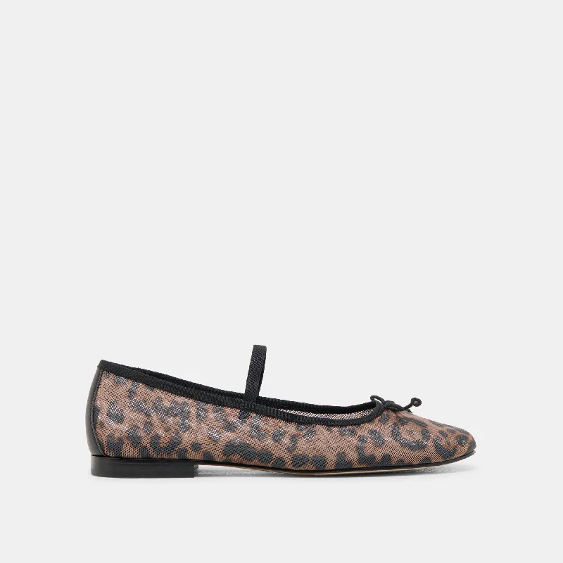Women's Metallic Foil - Finish Ballet Flats in Gold for a Glamorous Night Out CADEL BALLET FLATS DK LEOPARD MESH Women's Metallic Foil - Finish Ballet Flats in Gold for a Glamorous Night Out CADEL BALLET FLATS DK LEOPARD MESH