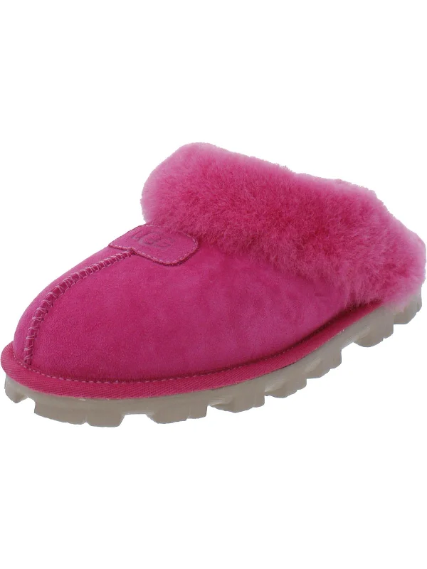 Coquette Womens Sheepskin Faux Fur Lined Scuff Slippers