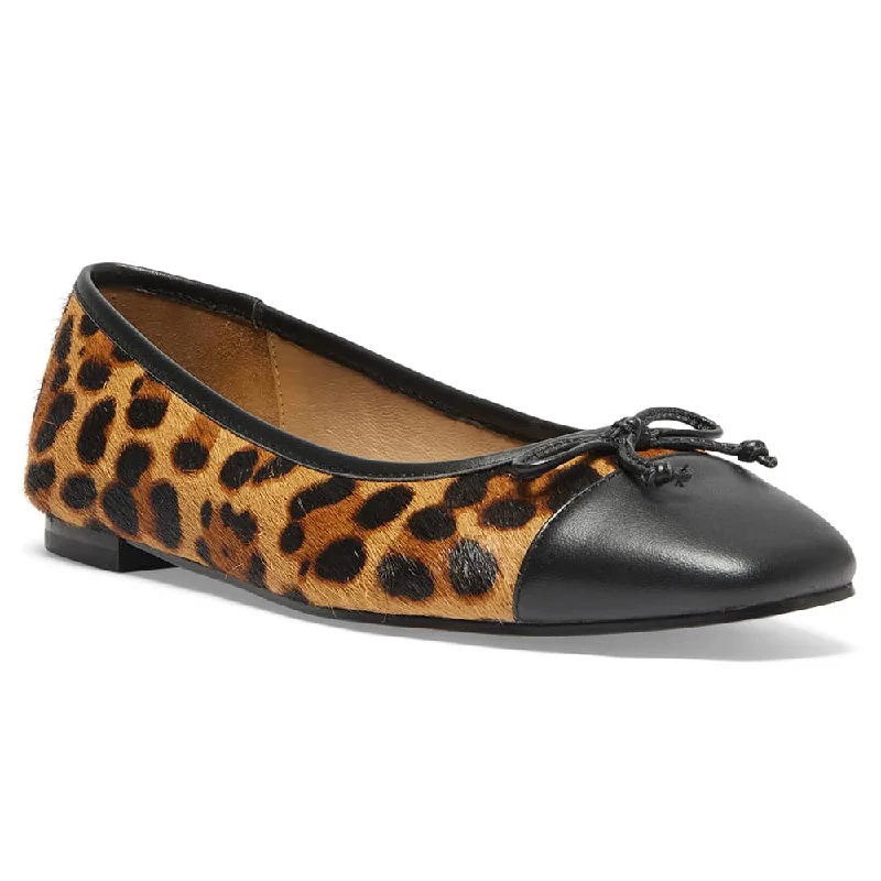 Women's Bow - Embellished Ballet Flats with a Platform Sole in Red for Added Height Trella Flat in Black/animal Leather Women's Bow - Embellished Ballet Flats with a Platform Sole in Red for Added Height Trella Flat in Black/animal Leather