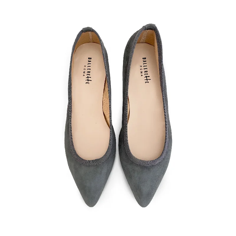 Women's Glitter - Embellished Ballet Flats in Silver for a Sparkly Party Look Pointed toe dark gray suede ballet flats Women's Glitter - Embellished Ballet Flats in Silver for a Sparkly Party Look Pointed toe dark gray suede ballet flats