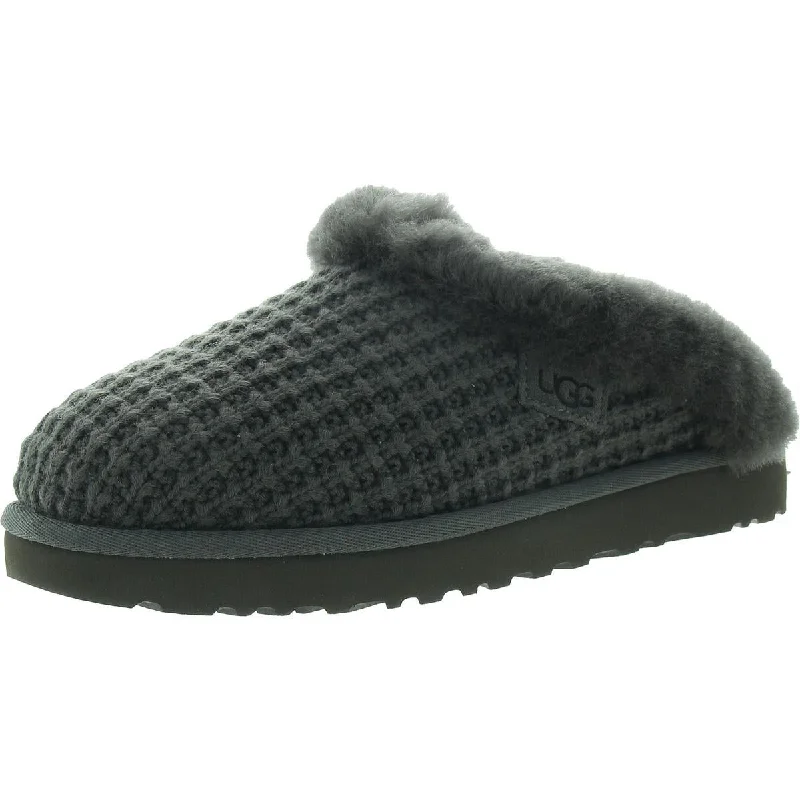 COZY Womens Faux Fur Lined Man Made Slide Slippers