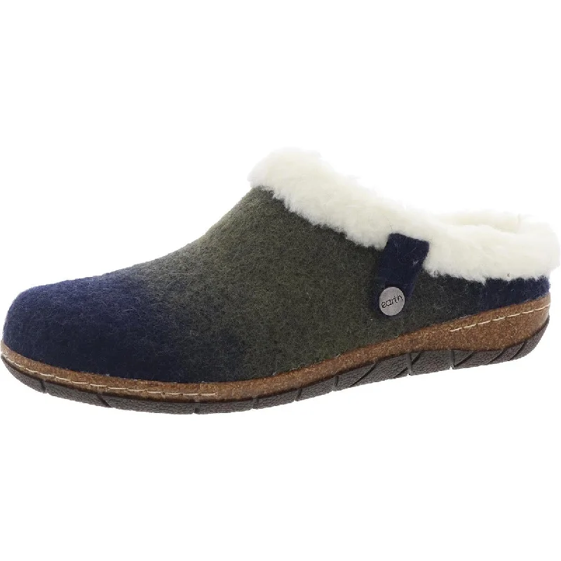 Elena Womens Solid Faux Fur Slide Slippers