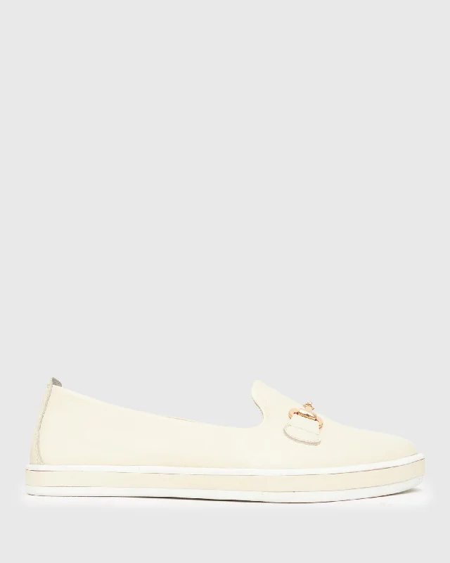 PRE-ORDER GEORGINA Gold Trim Leather Loafers
