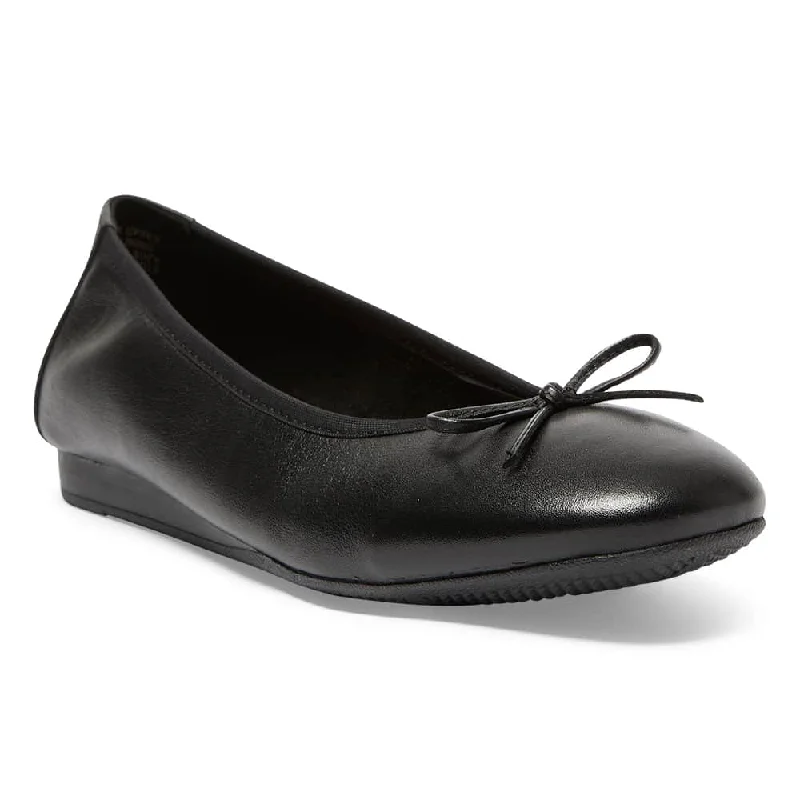 Women's Memory Foam Insole Ballet Flats in Pink for Extra Comfort Belamy Flat in Black Leather Women's Memory Foam Insole Ballet Flats in Pink for Extra Comfort Belamy Flat in Black Leather