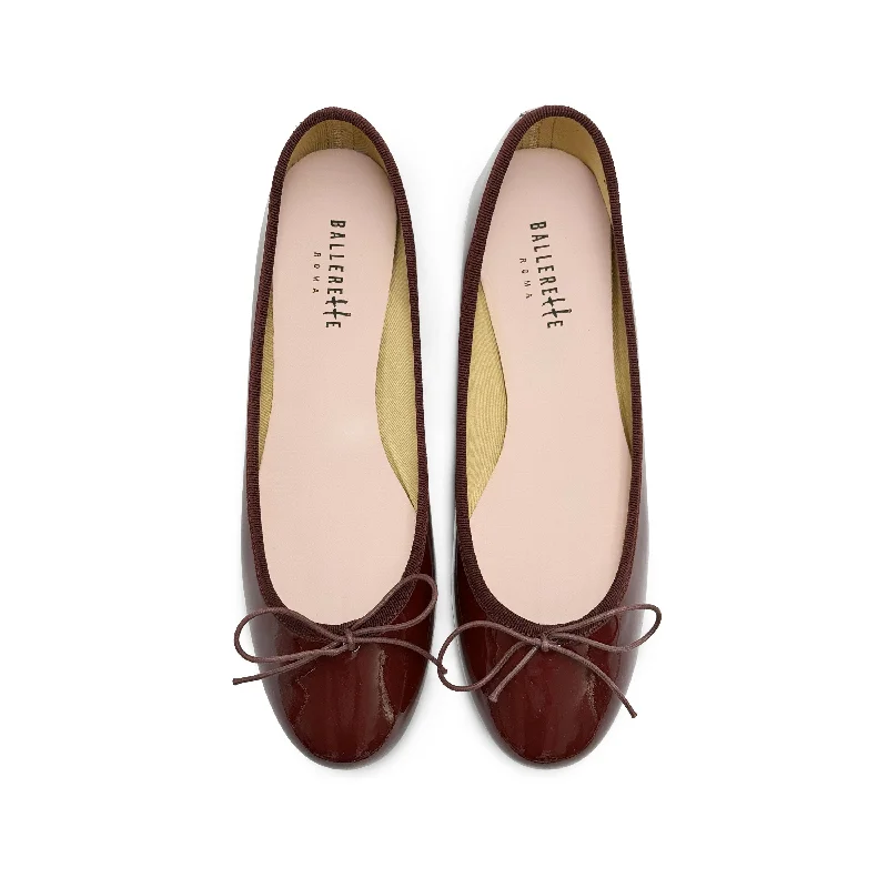 Women's Cashmere - Lined Ballet Flats in Burgundy for Warmth in Cold Weather Burgundy patent leather ballet flats Women's Cashmere - Lined Ballet Flats in Burgundy for Warmth in Cold Weather Burgundy patent leather ballet flats