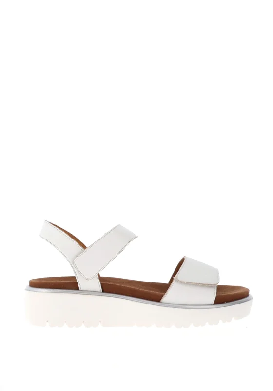 Women's Thong Sandals with a Beaded Design in Multicolor for a Beachy Aesthetic Ara Leather Velcro Strap Sandals, White Women's Thong Sandals with a Beaded Design in Multicolor for a Beachy Aesthetic Ara Leather Velcro Strap Sandals, White