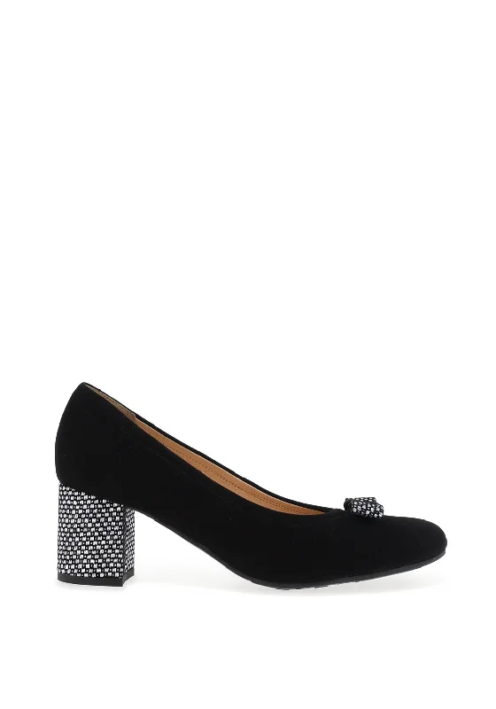 Women's charcoal gray stiletto heel pumps for a neutral yet stylish option Bioeco by Arka Suede Block Heel Shoes, Black & Silver Women's charcoal gray stiletto heel pumps for a neutral yet stylish option Bioeco by Arka Suede Block Heel Shoes, Black & Silver
