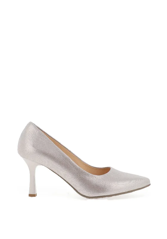Women's lavender stiletto heel pumps for a delicate style Bioeco by Arka Leather Shimmer Court Shoes, Silver Women's lavender stiletto heel pumps for a delicate style Bioeco by Arka Leather Shimmer Court Shoes, Silver
