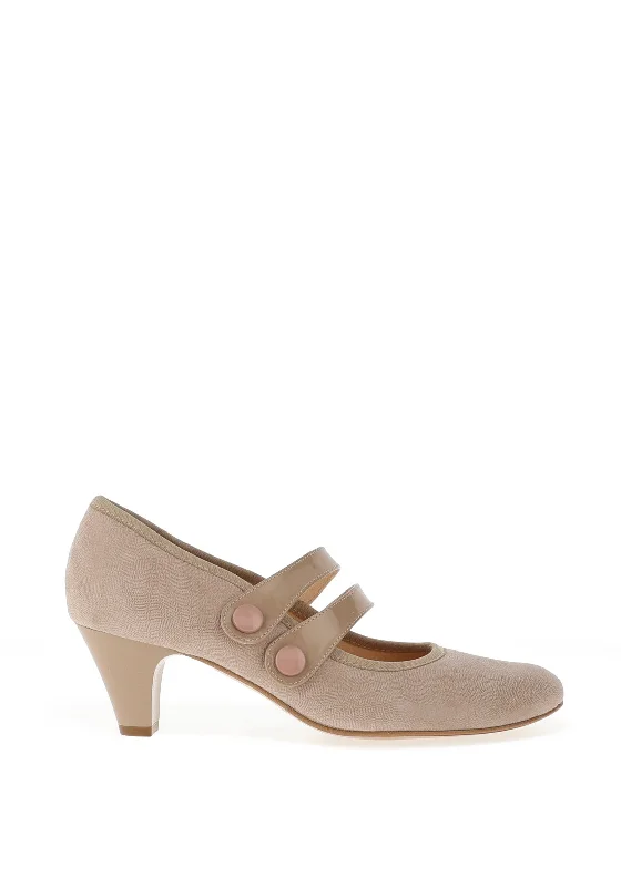 Women's mesh - paneled stiletto heel pumps for breathability Bioeco by Arka Leather Double Strap Heeled Shoe, Nude Women's mesh - paneled stiletto heel pumps for breathability Bioeco by Arka Leather Double Strap Heeled Shoe, Nude