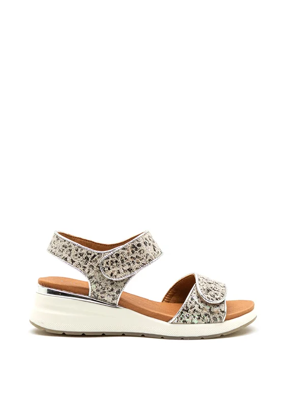 Women's Sandals with a Glitter - Coated Strap in Gold for a Sparkly Summer Outfit Caprice Leather Dual Strap Leopard Sandals, Silver Women's Sandals with a Glitter - Coated Strap in Gold for a Sparkly Summer Outfit Caprice Leather Dual Strap Leopard Sandals, Silver