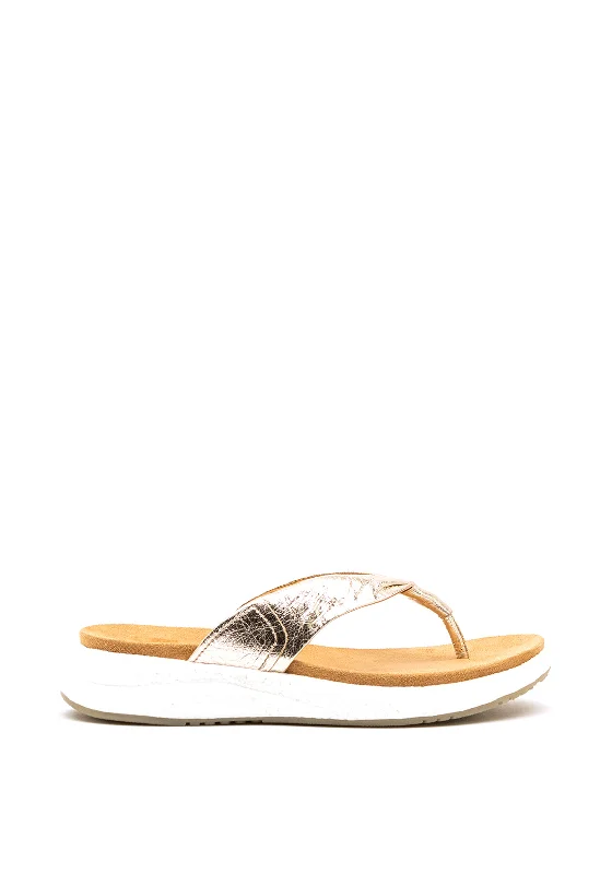 Women's Sandals with a Glitter - Coated Strap in Gold for a Sparkly Summer Outfit Caprice Leather Metallic Toe Thong Sandals, Gold Women's Sandals with a Glitter - Coated Strap in Gold for a Sparkly Summer Outfit Caprice Leather Metallic Toe Thong Sandals, Gold