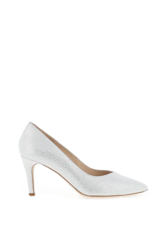 Women's strappy open - toe stiletto heel pumps with rhinestones Emis Shimmer Streak Heel Court Shoes, White Silver Women's strappy open - toe stiletto heel pumps with rhinestones Emis Shimmer Streak Heel Court Shoes, White Silver