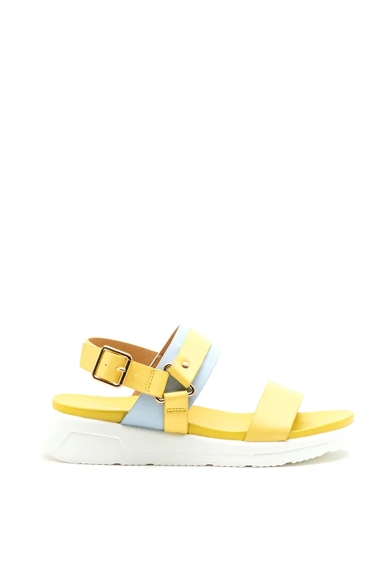 Women's Ankle - Strap Sandals with a Block Heel in Red for a Sophisticated Style Gordon Jack Contrast Buckle Strap Sandals, Yellow Women's Ankle - Strap Sandals with a Block Heel in Red for a Sophisticated Style Gordon Jack Contrast Buckle Strap Sandals, Yellow