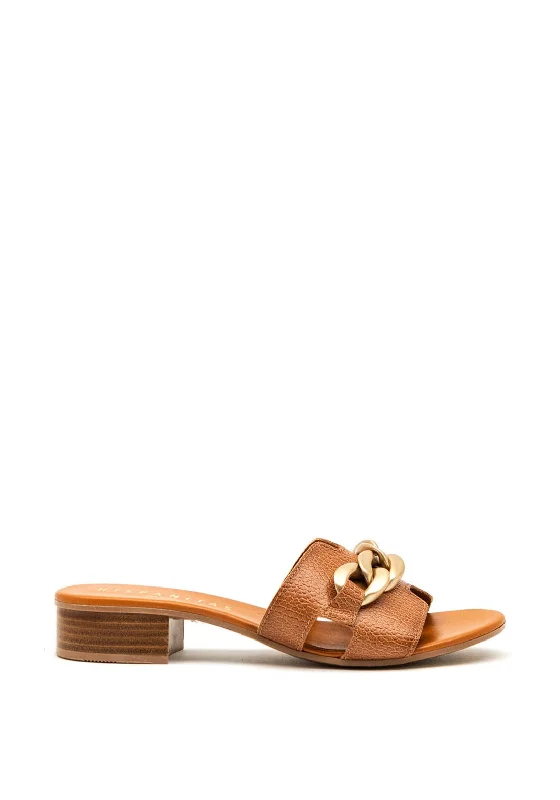 Women's Sandals with a Glitter - Coated Strap in Gold for a Sparkly Summer Outfit Hispanitas Chain Link Mule Sandals, Tan Women's Sandals with a Glitter - Coated Strap in Gold for a Sparkly Summer Outfit Hispanitas Chain Link Mule Sandals, Tan