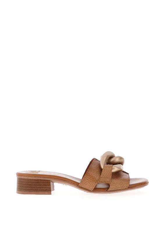 Women's Sandals with a Glitter - Coated Strap in Gold for a Sparkly Summer Outfit Hispanitas Chain Slip on Block Heel Sandals, Tan Women's Sandals with a Glitter - Coated Strap in Gold for a Sparkly Summer Outfit Hispanitas Chain Slip on Block Heel Sandals, Tan