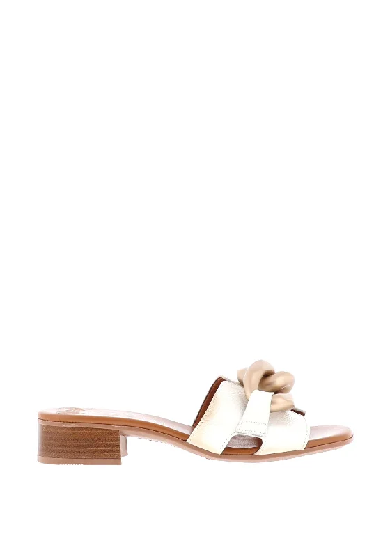 Women's Sandals with a Wedge Heel and a Tassel Detail in Orange for a Trendy Look Hispanitas Chain Slip on Block Heel Sandals, White Women's Sandals with a Wedge Heel and a Tassel Detail in Orange for a Trendy Look Hispanitas Chain Slip on Block Heel Sandals, White