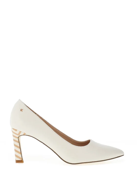 Women's patent leather stiletto heel pumps with a high - shine finish Kate Appleby Bamburgh Shimmer Spot Print Heeled Shoe, Snow Zig