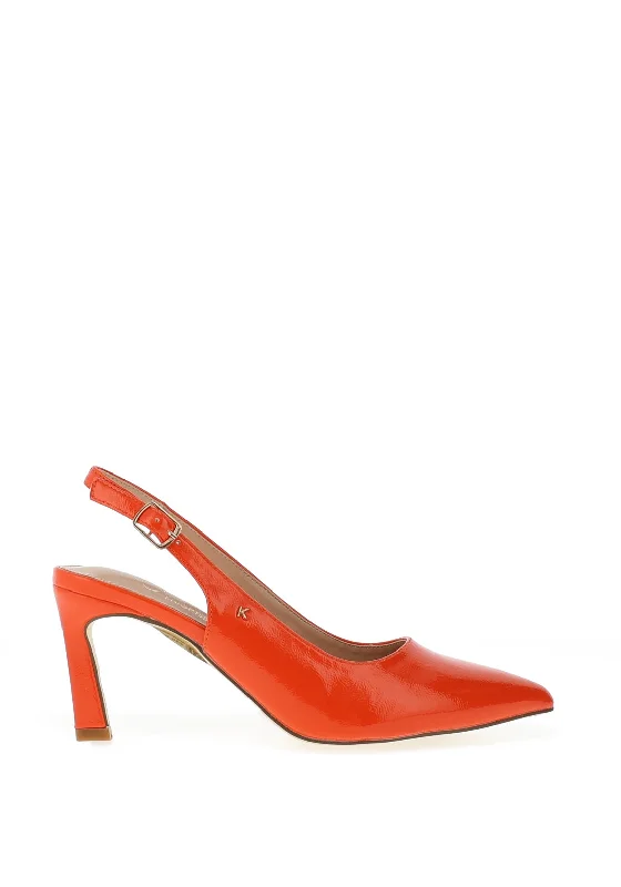 Women's metallic leather stiletto heel pumps with a reflective surface Kate Appleby Inverness Patent Sling Back Heeled Shoe, Mango Women's metallic leather stiletto heel pumps with a reflective surface Kate Appleby Inverness Patent Sling Back Heeled Shoe, Mango