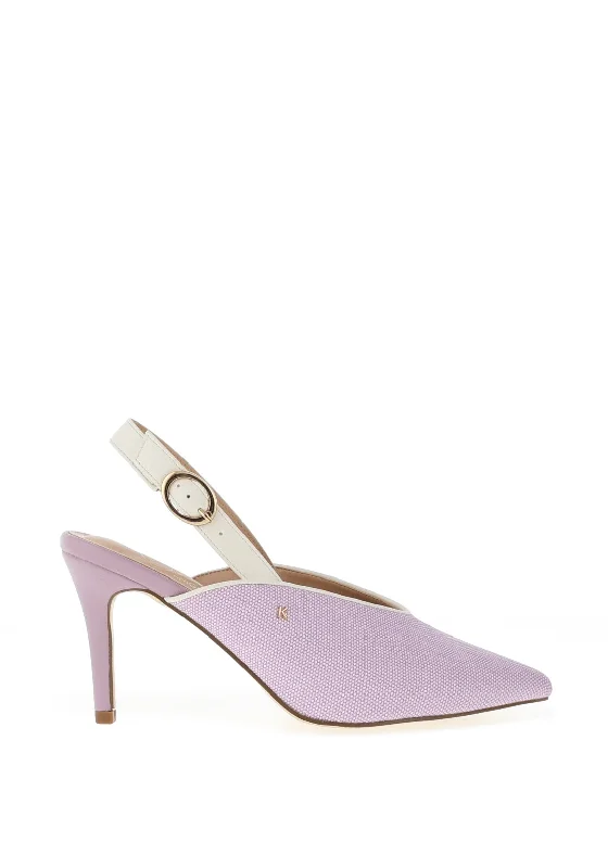 Women's royal blue stiletto heel pumps for a formal event Kate Appleby Moonwise Lattice Print Heeled Shoe, Lilac Haze