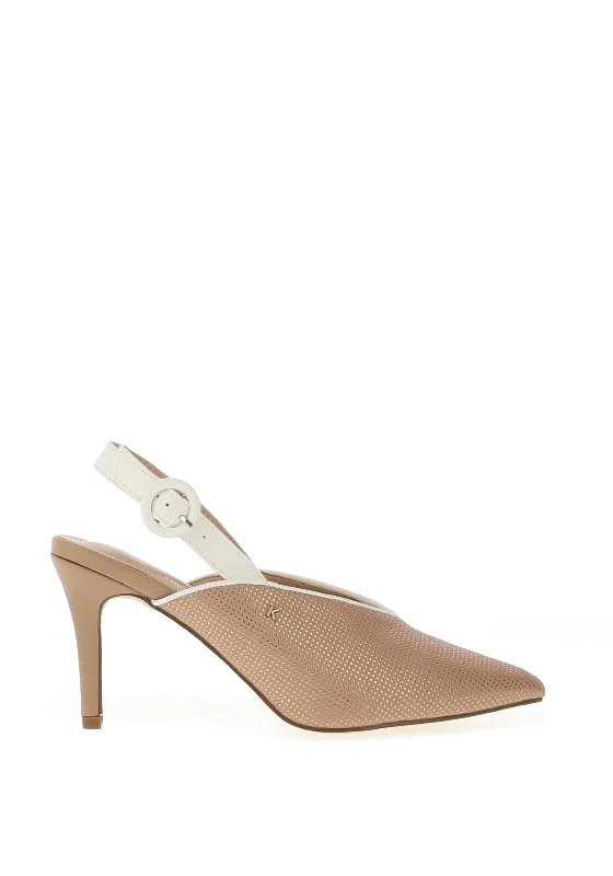 Women's forest green stiletto heel pumps for a nature - inspired look Kate Appleby Moonwise Shimmer Spot Print Heeled Shoe, Mushroom