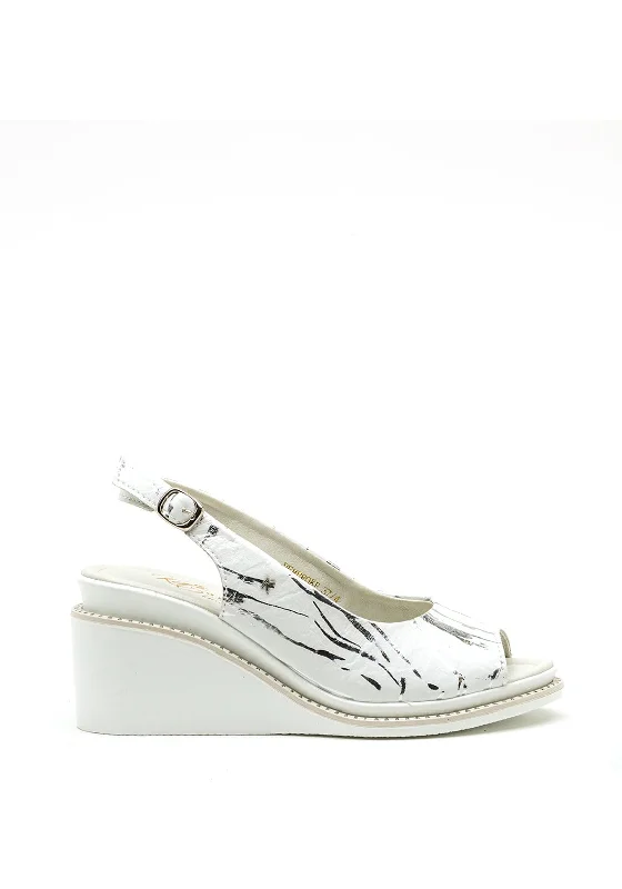 Women's Leather - Strapped Sandals with a Braided Detail in Brown for a Rustic Appeal Kate Appleby Pembroke Sling Back Wedged Sandals, White Women's Leather - Strapped Sandals with a Braided Detail in Brown for a Rustic Appeal Kate Appleby Pembroke Sling Back Wedged Sandals, White