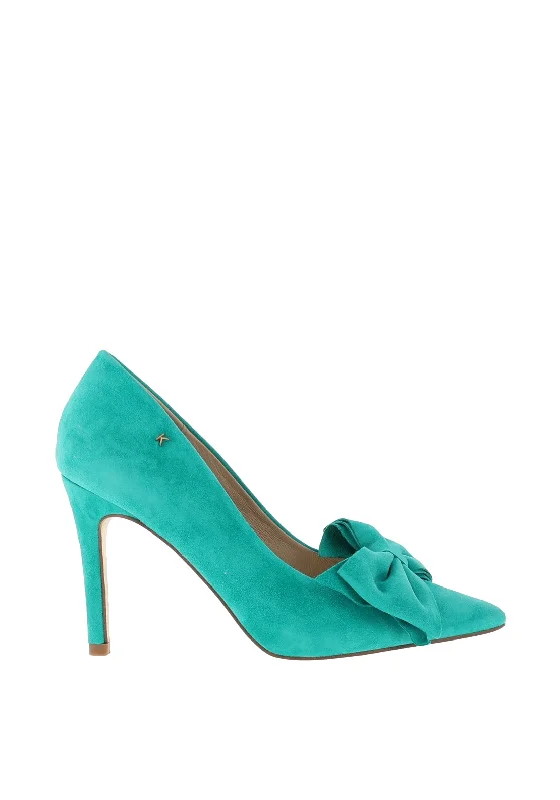Women's cocktail party stiletto heel pumps with a unique pattern Kate Appleby Silsden Bow Pump Heeled Shoes, Emerald Women's cocktail party stiletto heel pumps with a unique pattern Kate Appleby Silsden Bow Pump Heeled Shoes, Emerald