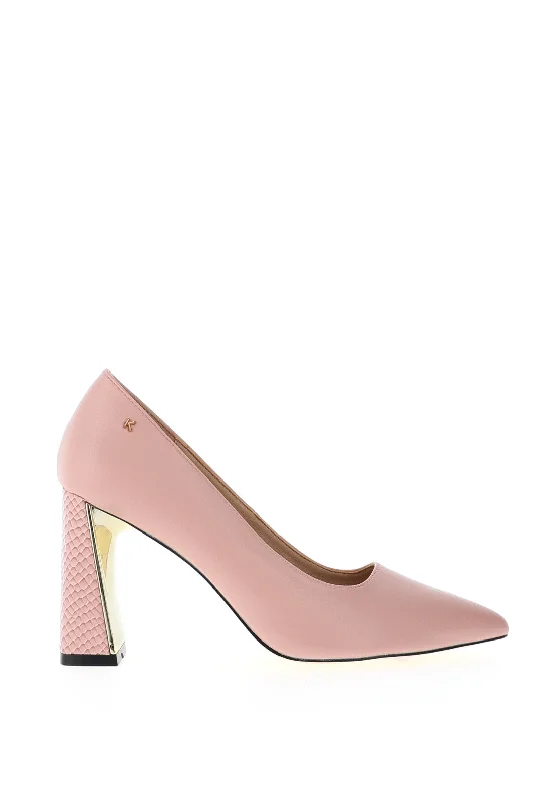 Women's padded - insole stiletto heel pumps for added comfort Kate Appleby Southall Croc Print Heeled Shoe, Blush Women's padded - insole stiletto heel pumps for added comfort Kate Appleby Southall Croc Print Heeled Shoe, Blush