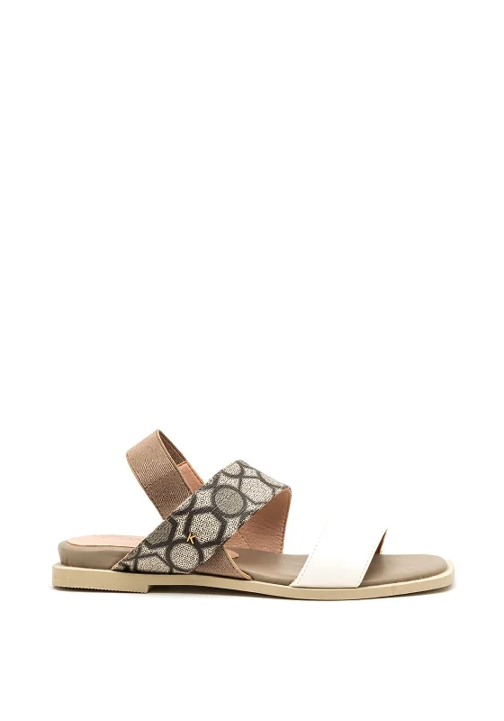 Women's Flat Slide Sandals with a Memory Foam Insole in White for All - Day Comfort Kate Appleby Talgarth Logo Strap Sandals, Grey Women's Flat Slide Sandals with a Memory Foam Insole in White for All - Day Comfort Kate Appleby Talgarth Logo Strap Sandals, Grey