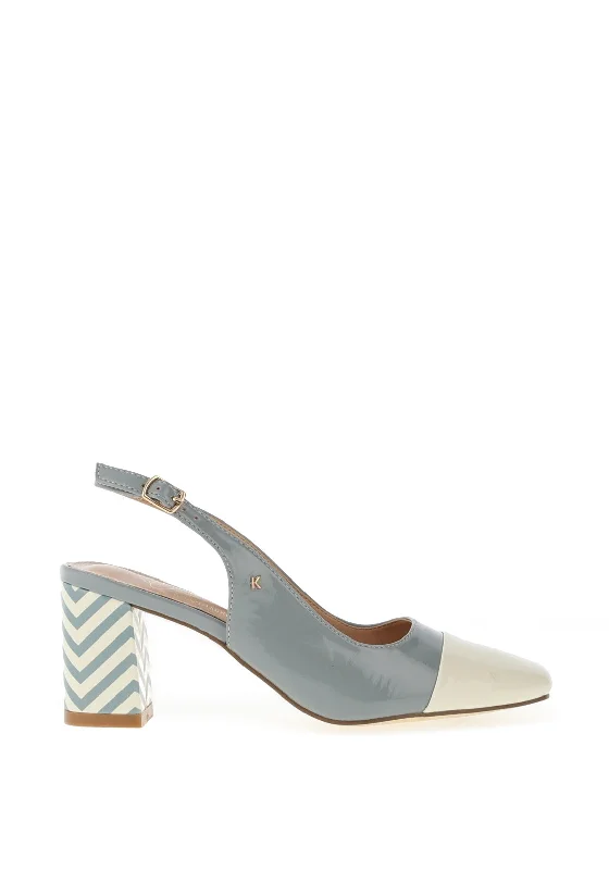 Women's wedding stiletto heel pumps with a pearl - encrusted strap Kate Appleby Ystrad Patent Heeled Shoe, Heron Zig