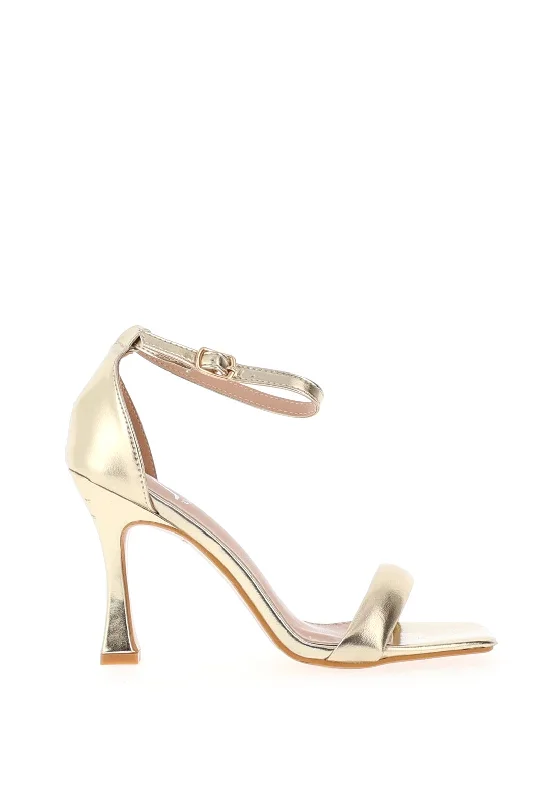 Women's wide - width stiletto heel pumps for a comfortable fit Zen Collection Metallic Square Toe Heeled Shoe, Gold