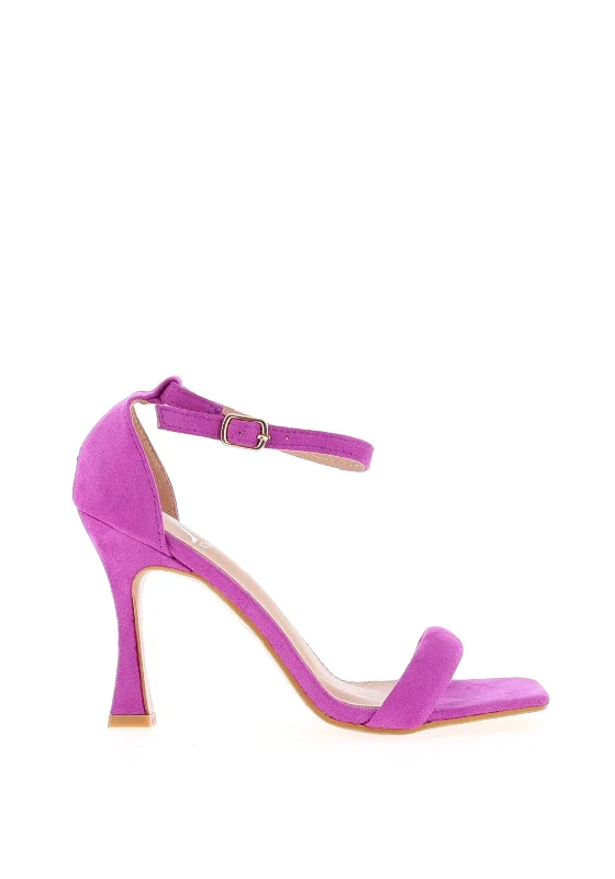 Women's red - carpet stiletto heel pumps for a glamorous event Zen Collection Faux Suede Square Toe Heeled Shoe, Purple