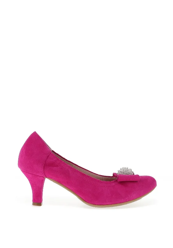 Women's red - carpet stiletto heel pumps for a glamorous event Le Babe Cluster Bow Low Heel Court Shoes, Magenta Women's red - carpet stiletto heel pumps for a glamorous event Le Babe Cluster Bow Low Heel Court Shoes, Magenta