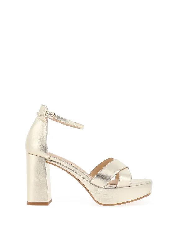 Women's Sandals with a Wedge Heel and a Tassel Detail in Orange for a Trendy Look Lodi Cava Block Heel Sandals, Gold