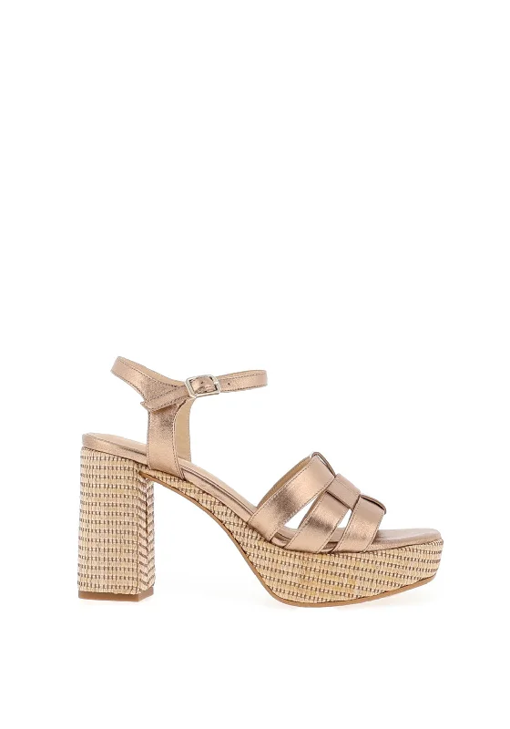 Women's Thong Sandals with a Beaded Design in Multicolor for a Beachy Aesthetic Lodi Laton Woven Block Heel Sandals, Rose Gold Women's Thong Sandals with a Beaded Design in Multicolor for a Beachy Aesthetic Lodi Laton Woven Block Heel Sandals, Rose Gold