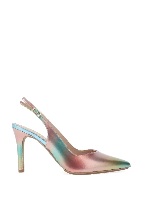 Women's wedding stiletto heel pumps with a pearl - encrusted strap Lodi Raian Sling Back Rainbow Ombre Court Shoes, Multi Women's wedding stiletto heel pumps with a pearl - encrusted strap Lodi Raian Sling Back Rainbow Ombre Court Shoes, Multi
