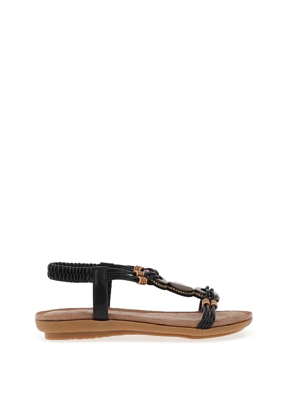 Women's Leather - Strapped Sandals with a Braided Detail in Brown for a Rustic Appeal Lunar Adele Boho Sandals, Black Women's Leather - Strapped Sandals with a Braided Detail in Brown for a Rustic Appeal Lunar Adele Boho Sandals, Black