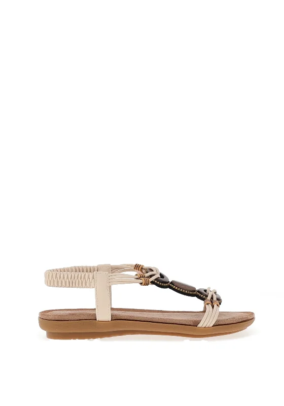 Women's Rhinestone - Embellished Open - Toe Sandals in Silver for a Glamorous Party Look Lunar Adele Boho Sandals, Off White Women's Rhinestone - Embellished Open - Toe Sandals in Silver for a Glamorous Party Look Lunar Adele Boho Sandals, Off White