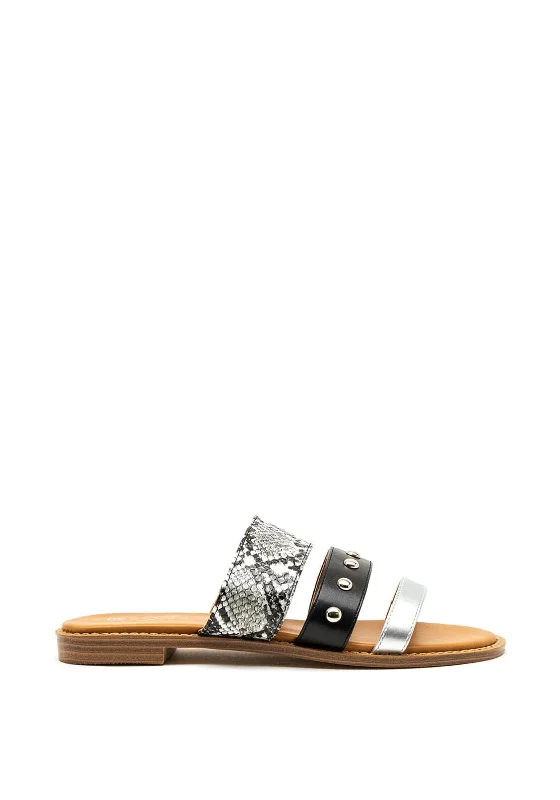 Women's Ankle - Strap Sandals with a Block Heel in Red for a Sophisticated Style Lunar Animal Print Stud Slip on Sandals, Black Women's Ankle - Strap Sandals with a Block Heel in Red for a Sophisticated Style Lunar Animal Print Stud Slip on Sandals, Black