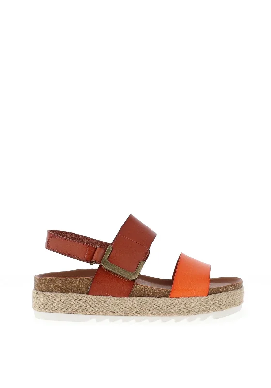 Women's Cork - Soled Espadrille Sandals with a Rope - Trimmed Upper in Navy for a Summer Vibe Lunar Deanna Espadrille Platform Sandals, Orange Women's Cork - Soled Espadrille Sandals with a Rope - Trimmed Upper in Navy for a Summer Vibe Lunar Deanna Espadrille Platform Sandals, Orange